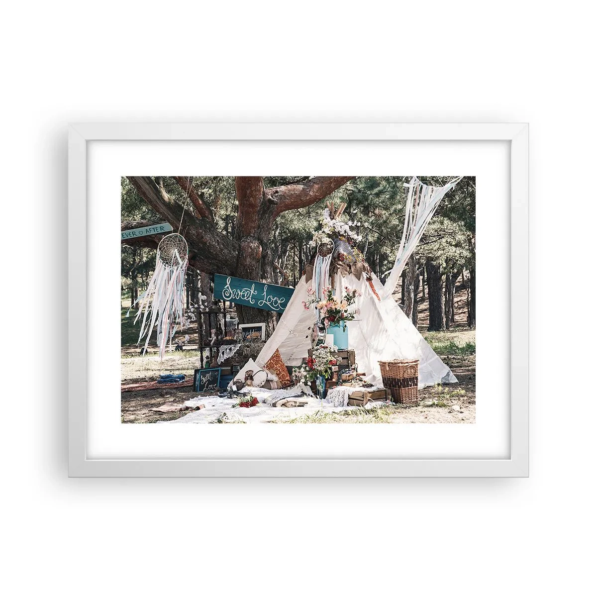 Plakat w białej ramie - Make love… - 40x30 cm