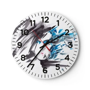 Zegar ścienny - Portret zmysłowy w szarości i błękicie - 30x30 cm