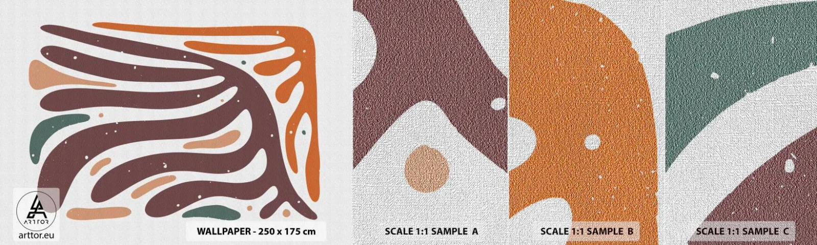 Fototapeta Próbka Premium Canvas - Kompozycja organiczna promienista - Boho, Minimalizm, Sztuka - 100x30 cm