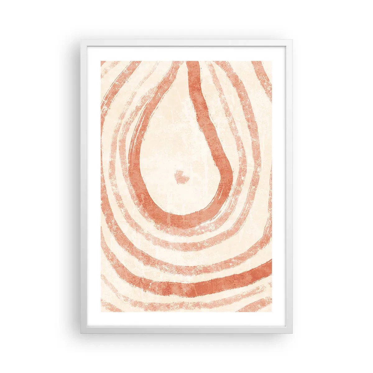 Plakat w białej ramie - Koralowe kręgi – kompozycja - 50x70 cm