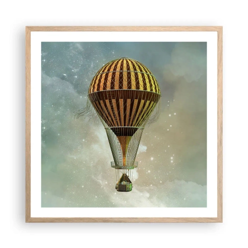 Plakat w ramie jasny dąb - Pionierskie loty - 60x60 cm