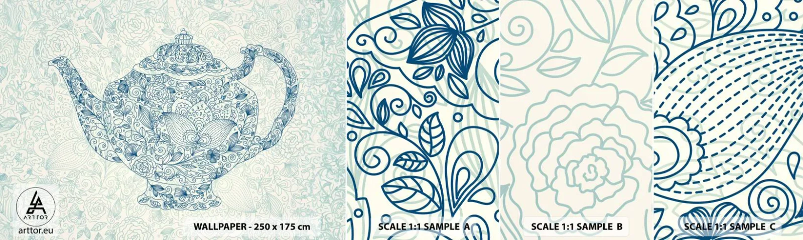 Fototapeta Próbka Samoprzylepna Deluxe Sticker - Herbaty czar - Dzbanek, Herbata, Kuchnia - 100x30 cm