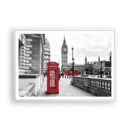 Plakat w białej ramie - Bez wątpienia Londyn - 100x70 cm