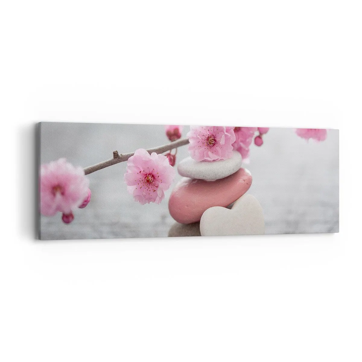 Obraz na płótnie - Błogość z kwiatem wiśni - 90x30 cm