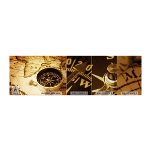 Fototapeta Próbka Premium Sand - Na wschód czy na zachód? - Podróże , Mapy Świata, Kompas - 100x30 cm