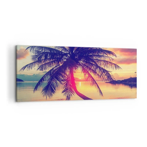 Obraz na płótnie - Wieczór pod palmami - 100x40 cm