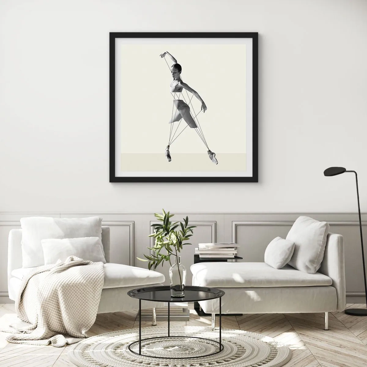 Plakat w czarnej ramie - W teatrze świata - 30x30 cm