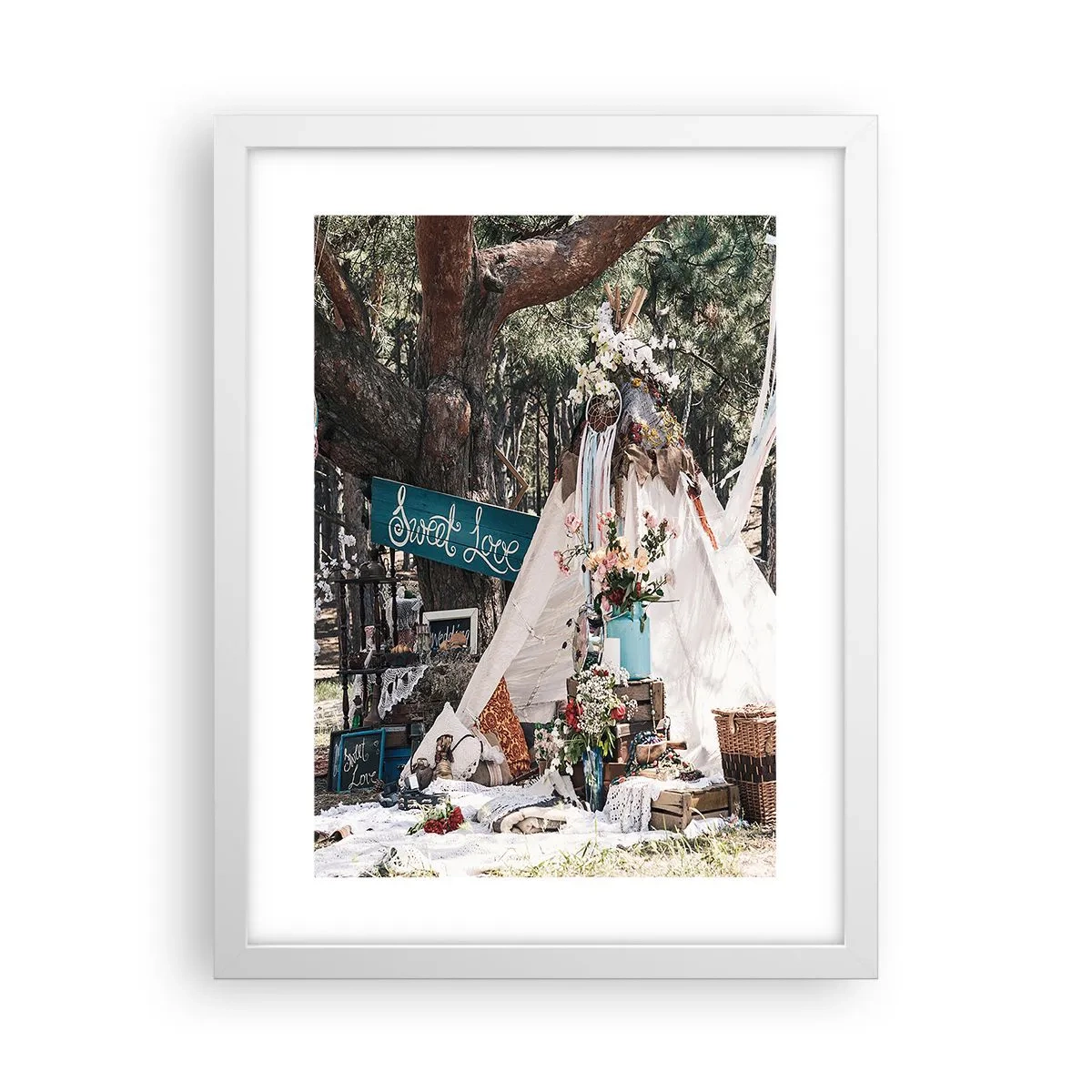 Plakat w białej ramie - Make love… - 30x40 cm