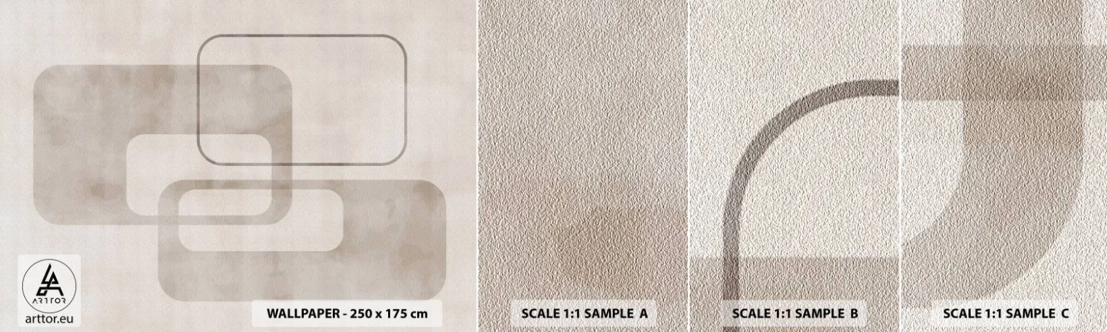 Fototapeta Próbka Samoprzylepna Deluxe Sticker - Geometryczna fuga - Kształty, Minimalizm, Jasny - 100x30 cm