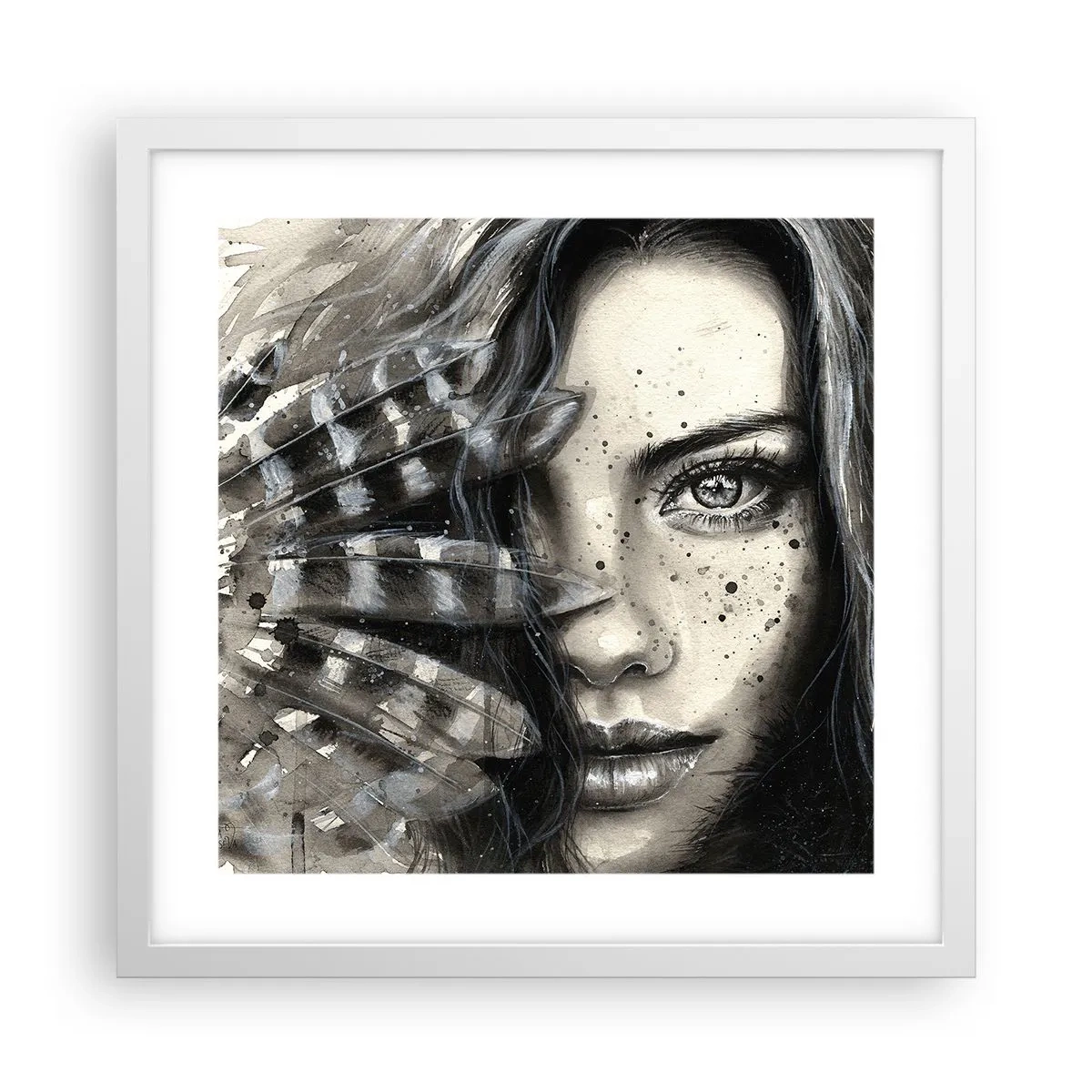 Plakat w białej ramie - Dzika piękność - 40x40 cm