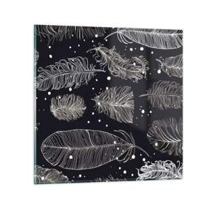 Obraz na szkle - Pierzasta koronka - 60x60 cm