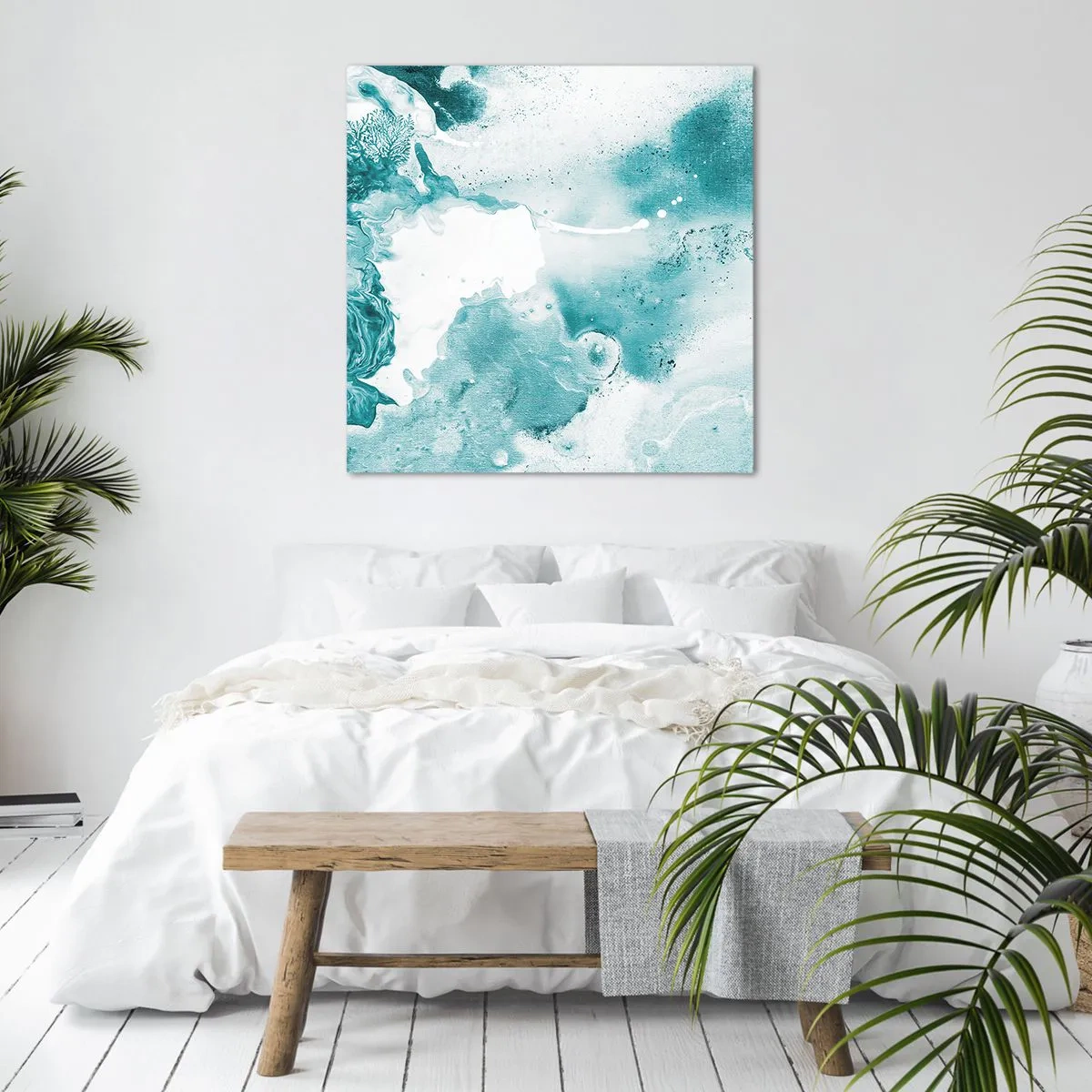 Obraz na płótnie - Rozlewiska błękitu - 70x70 cm