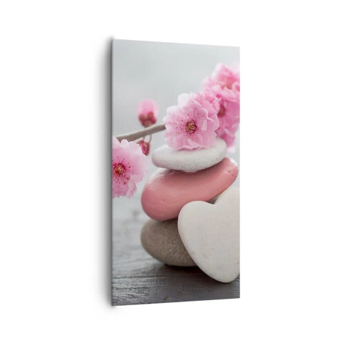 Obraz na płótnie - Błogość z kwiatem wiśni - 65x120 cm