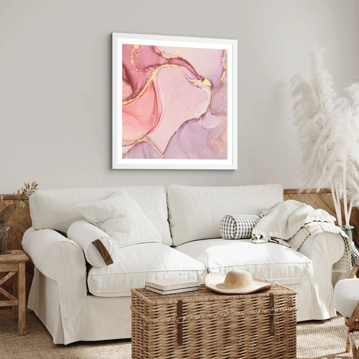 Plakat w białej ramie - Pieszczota barw - 30x30 cm