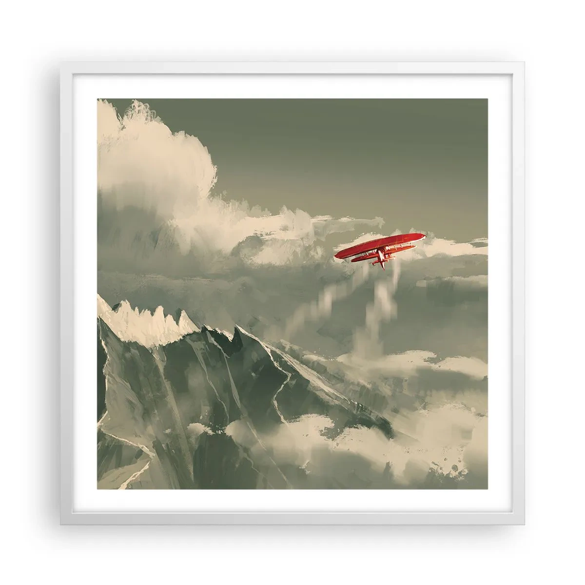 Plakat w białej ramie - Nieustraszony pionier - 60x60 cm