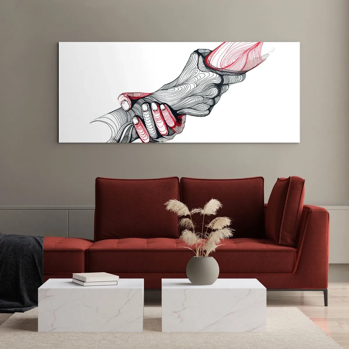 Obraz na szkle - Jesteś w dobrych rękach - 90x30 cm