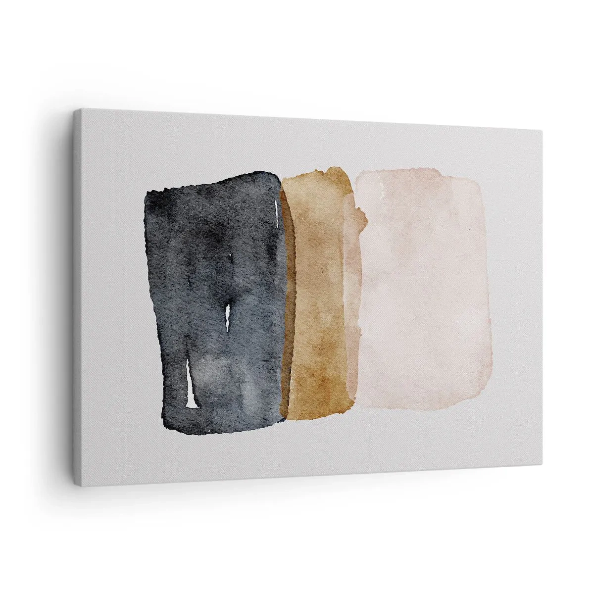 Obraz na płótnie - Minimalistyczna kompozycja trzech prostokątów w ziemistych odcieniach - 70x50cm - Kompozycja barw ziemi - Nowoczesna dekoracja ścienna do salonu i sypialni ARTTOR