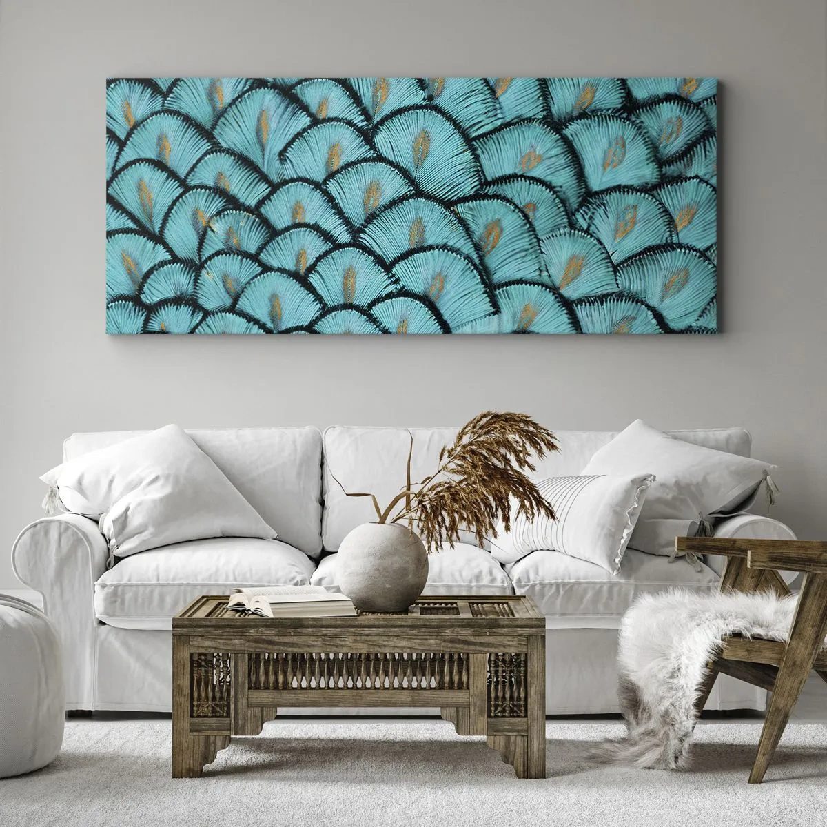 Obraz na płótnie - Wielka gala piór - 100x40 cm
