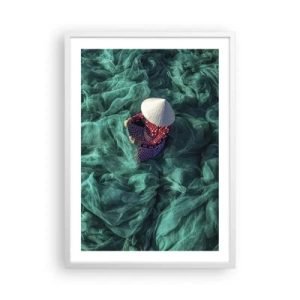 Plakat w białej ramie - W morzu sieci - 50x70 cm