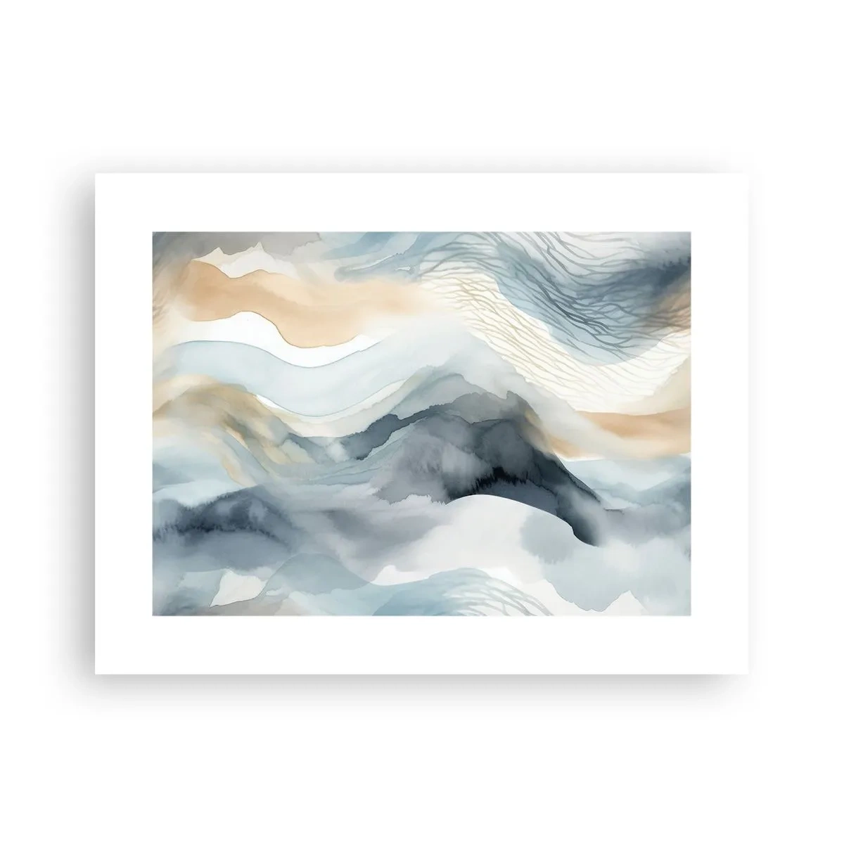 Plakat - Abstrakcja śnieżna i mglista - 40x30 cm