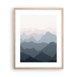 Plakat w ramie jasny dąb - Fale gór - 40x50 cm