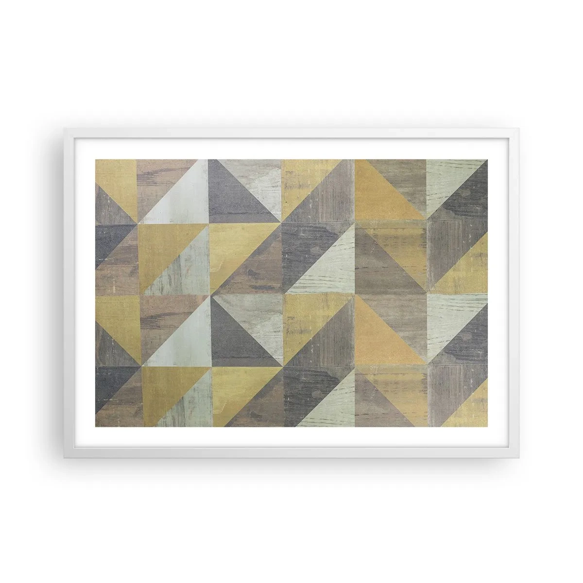 Plakat w białej ramie - Pod kątem trójkąta - 70x50 cm