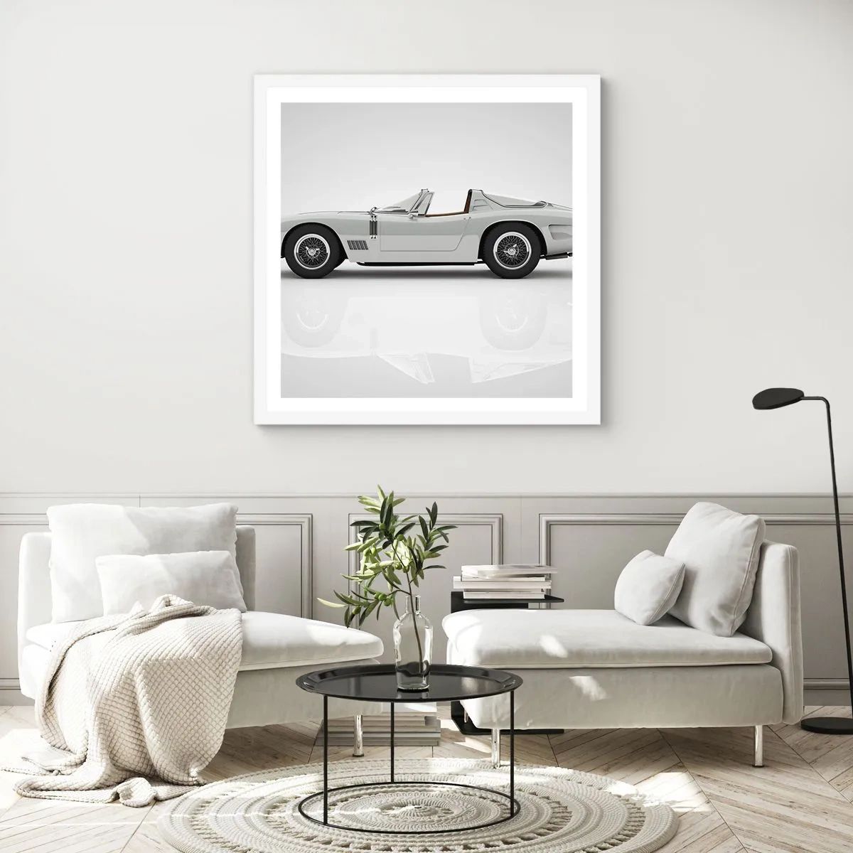 Plakat w białej ramie - Obietnica zabawy - 50x50 cm