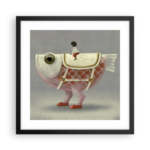 Plakat w czarnej ramie - Ryboński jeździec - 40x40 cm