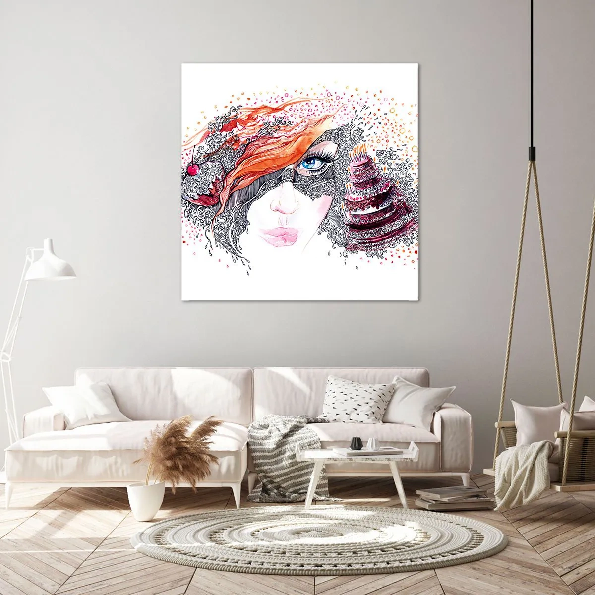 Obraz na płótnie - Z nią codziennie jest święto - 60x60 cm