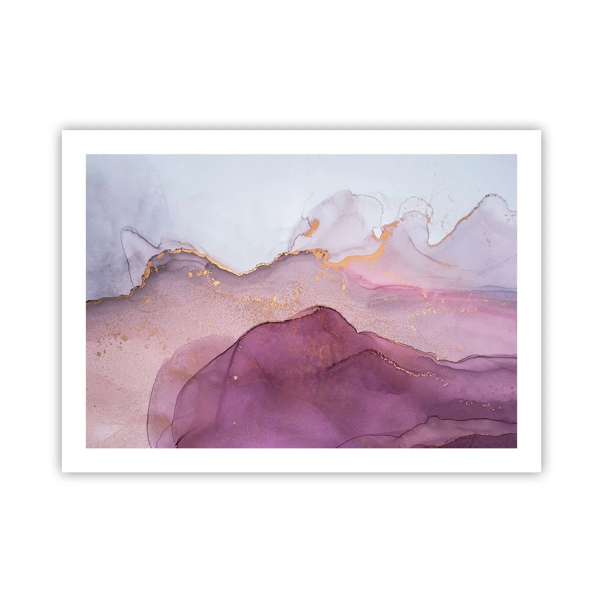 Plakat - Fale lila i fioletu - 70x50 cm