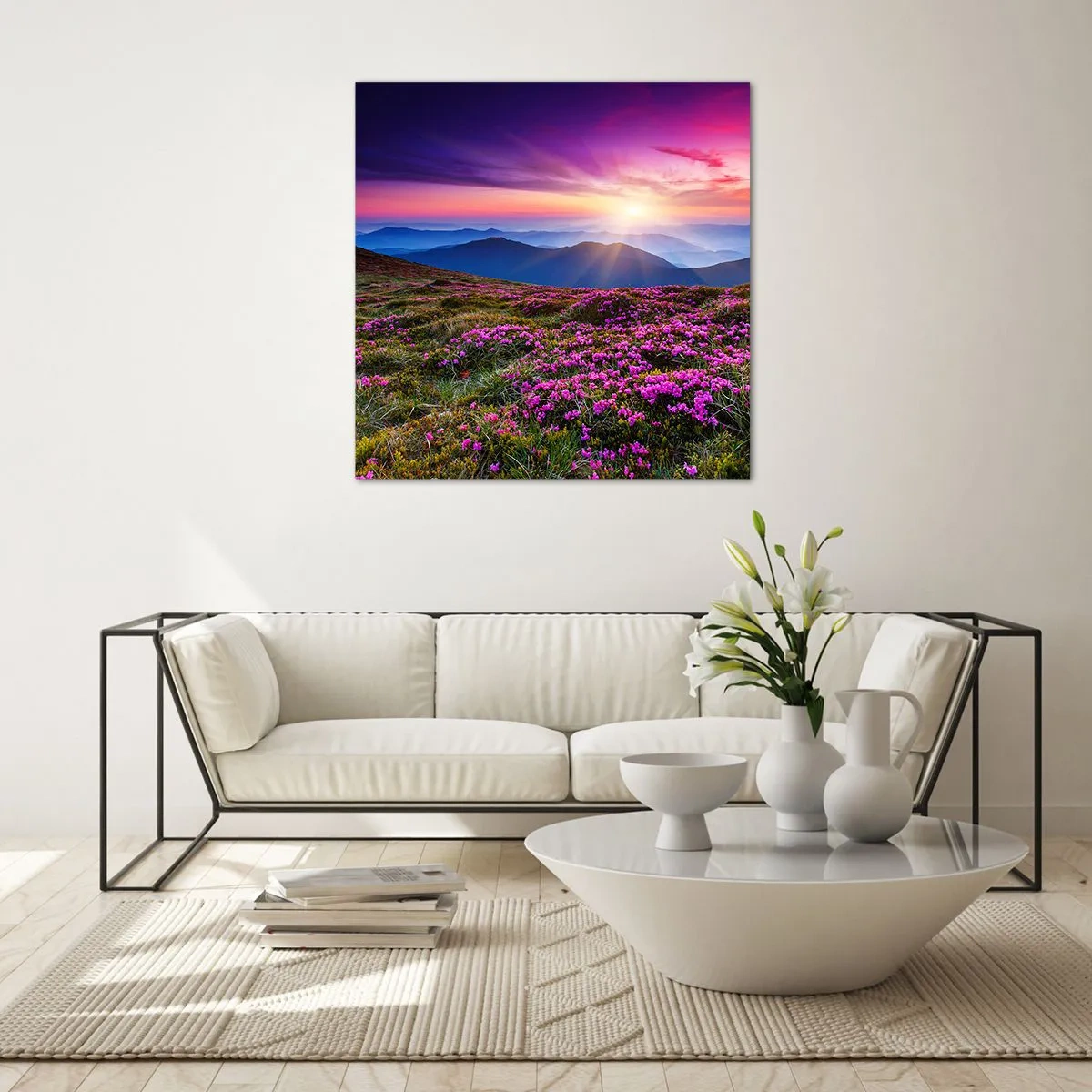 Obraz na szkle - Ziół zapachniały świeże pęki od niw - 60x60 cm