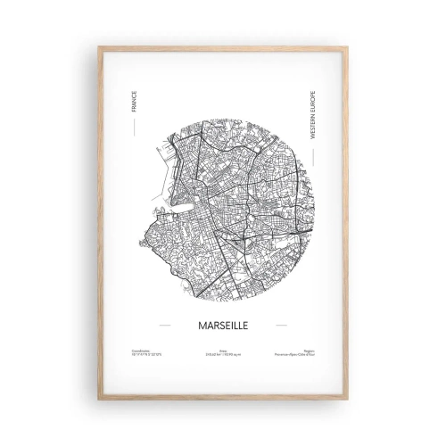 Plakat w ramie jasny dąb - Anatomia Marsylii - 70x100 cm