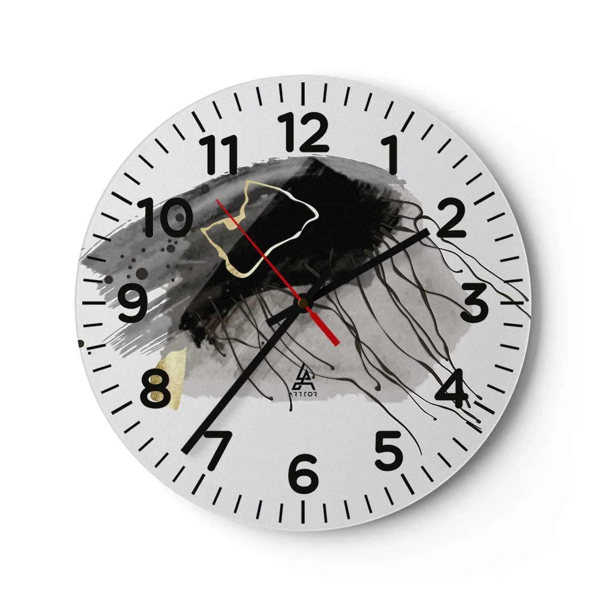 Zegar ścienny - W czerni i w złocie - 40x40 cm