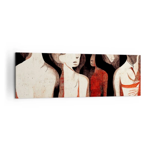 Obraz na płótnie - Artystyczne postacie w abstrakcyjnej kompozycji - 160x50cm - Madonny z ciemności - Nowoczesna dekoracja ścienna do salonu i sypialni ARTTOR