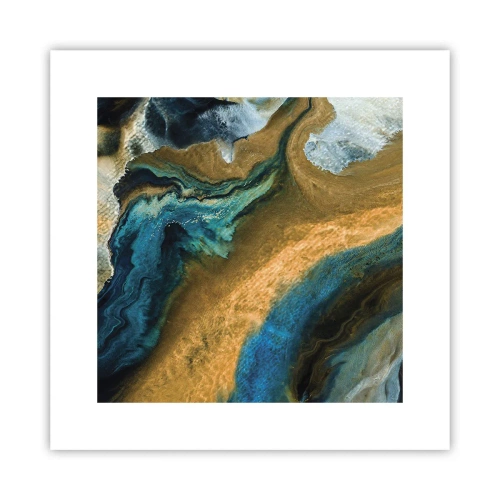 Plakat - Niebieski – zółty – wzajemne wpływy - 30x30 cm