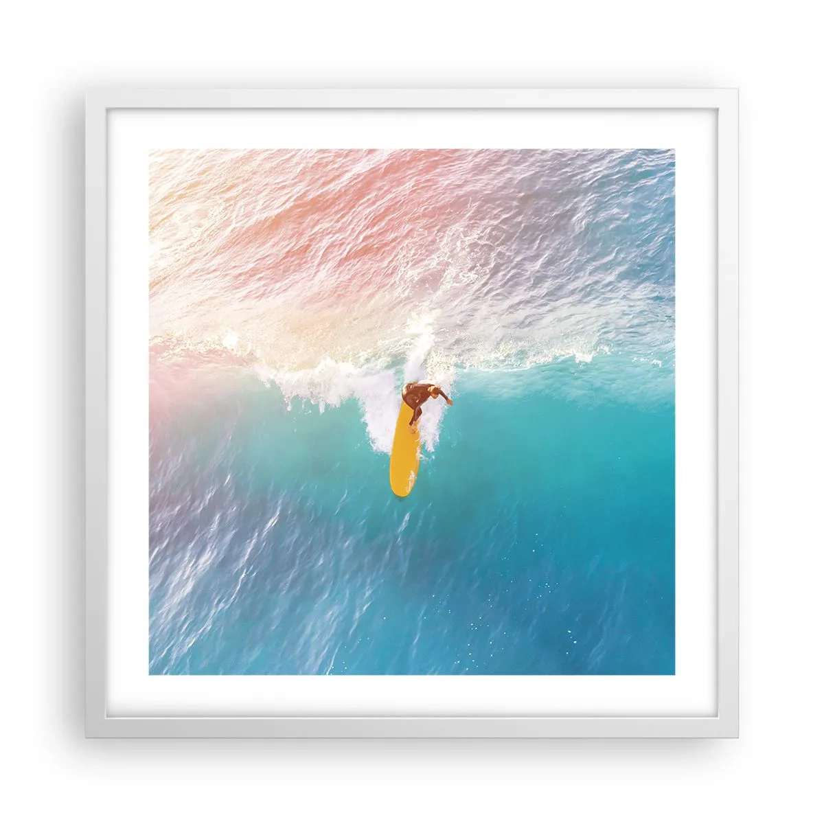Plakat w białej ramie - Oceaniczny jeździec - 50x50 cm