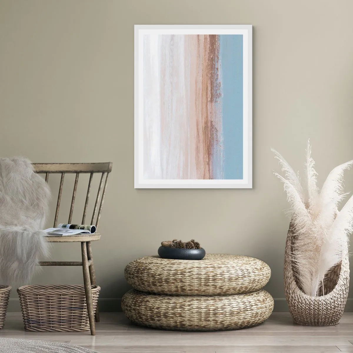 Plakat w białej ramie - Niejednoznaczny pejzaż - 50x70 cm