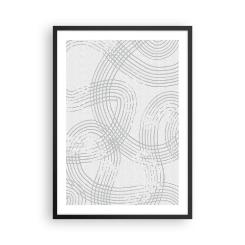 Plakat w czarnej ramie - Minimalistyczna kompozycja abstrakcyjnych linii na jasnym tle - 50x70cm - Nie ma prostej drogi - Nowoczesna dekoracja ścienna do salonu i sypialni ARTTOR