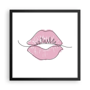 Plakat w czarnej ramie - Gotowy do pocałunku? - 40x40 cm