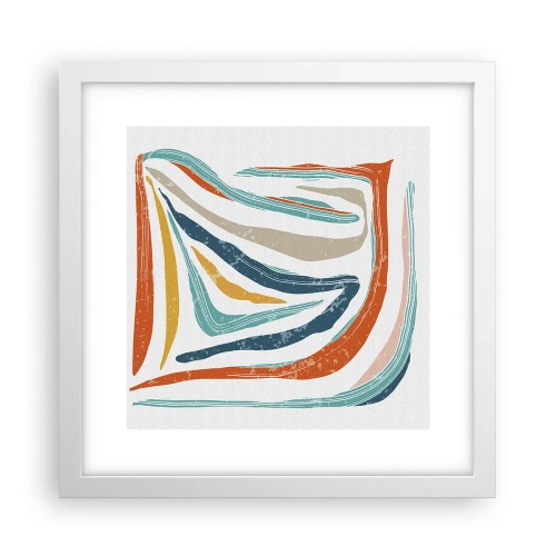 Plakat w białej ramie - Abstrakcja przyjaźnie uśmiechnięta - 30x30 cm