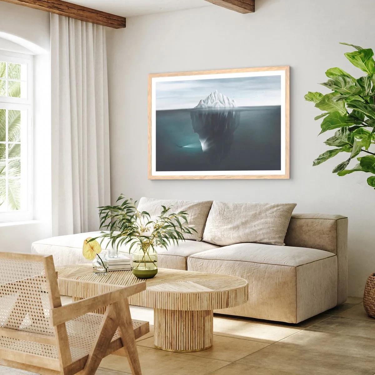 Plakat w ramie jasny dąb - Podwodna tajemnica - 100x70 cm