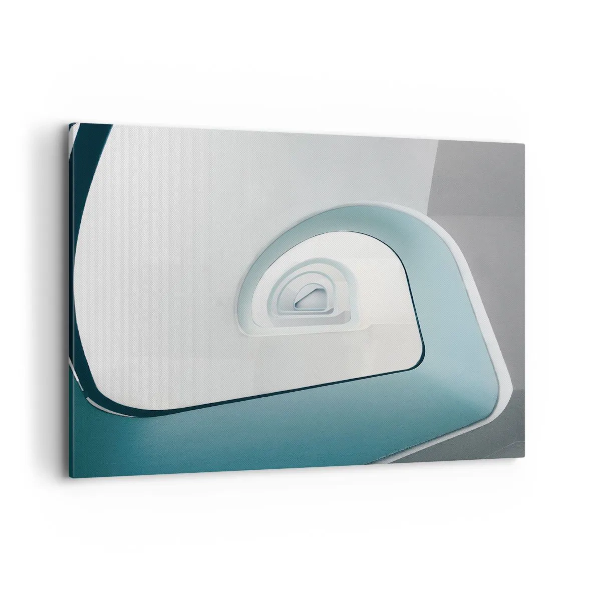 Obraz na płótnie - Minimalistyczna architektura z zaokrąglonymi liniami - 120x80cm - Do dna błękitu - Nowoczesna dekoracja ścienna do salonu, kuchni i sypialni ARTTOR