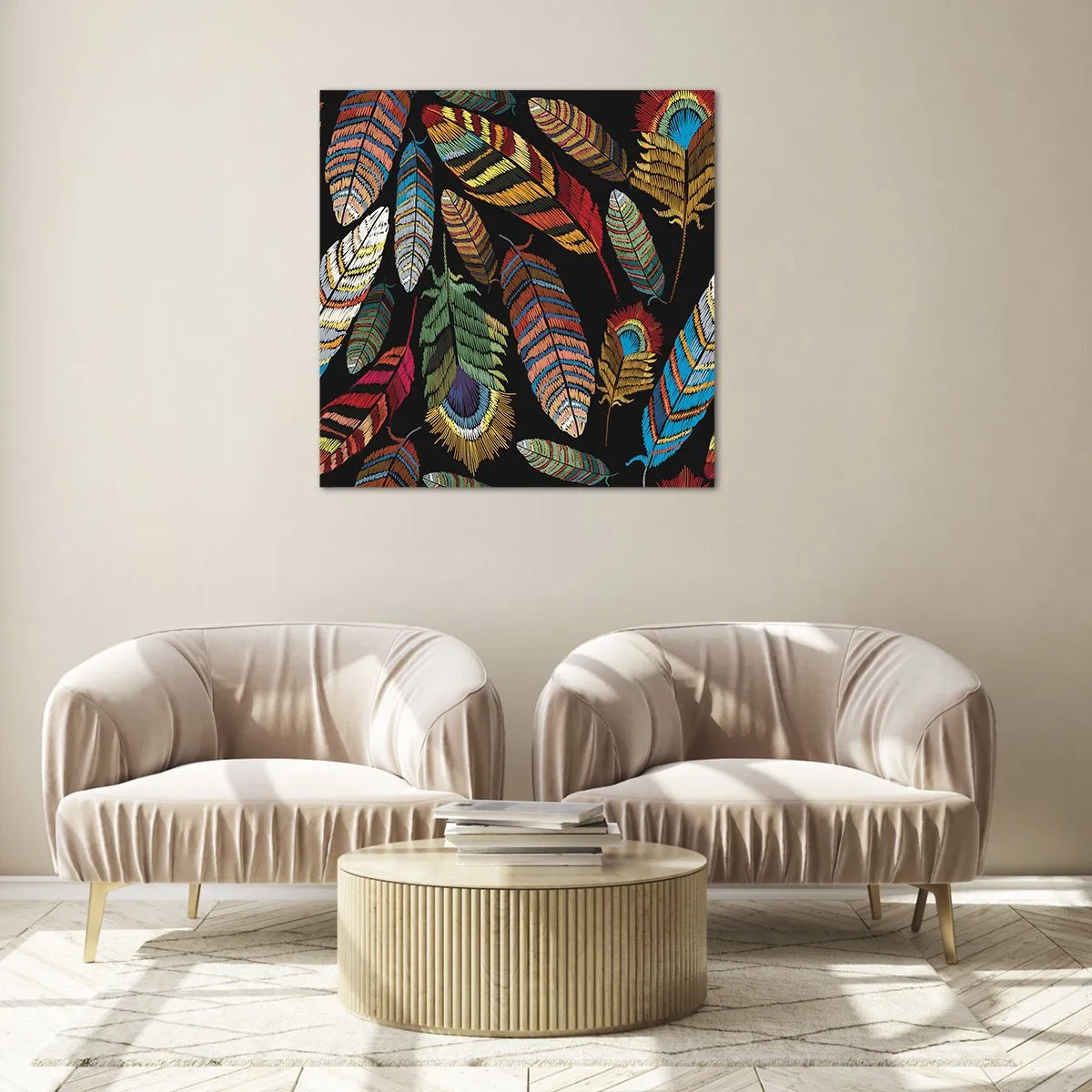 Obraz na szkle - Ptasi karnawał - 50x50 cm