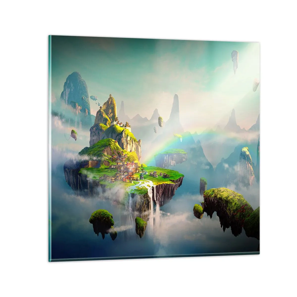 Obraz na szkle - Śródniebie - wyspy szczęśliwe - 60x60 cm