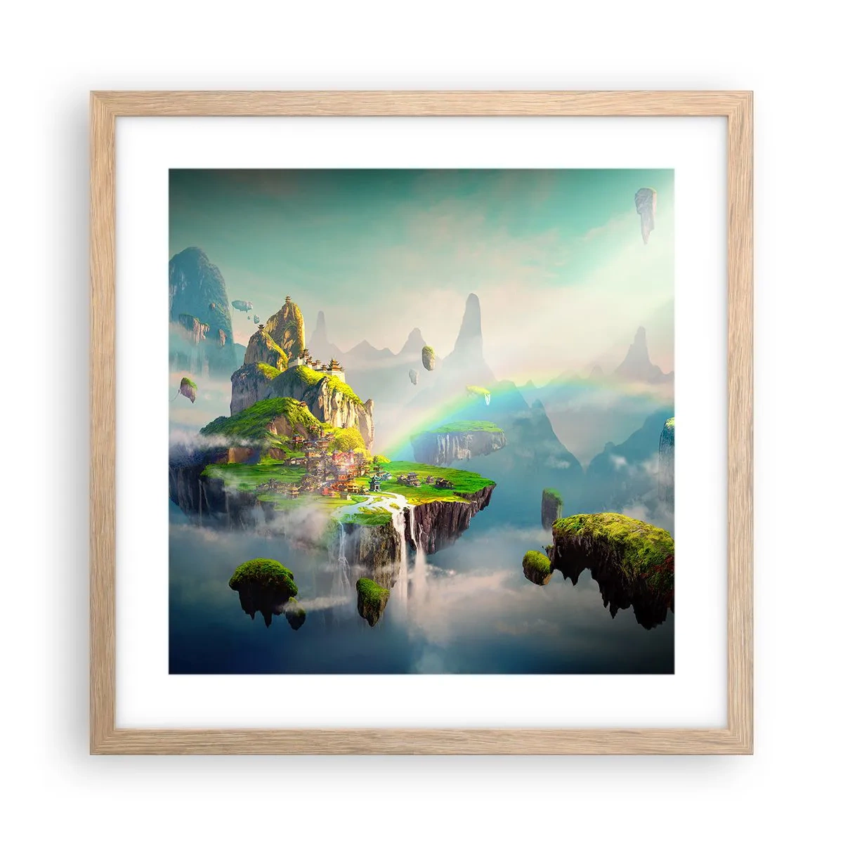 Plakat w ramie jasny dąb - Śródniebie - wyspy szczęśliwe - 40x40 cm
