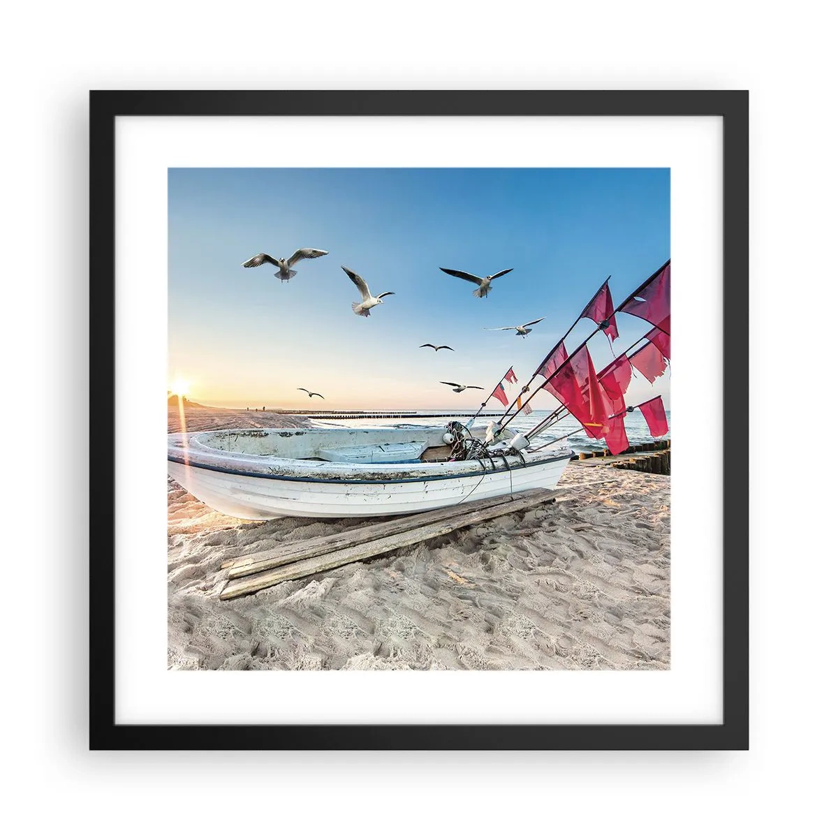 Plakat w czarnej ramie - Zasłużony odpoczynek - 40x40 cm