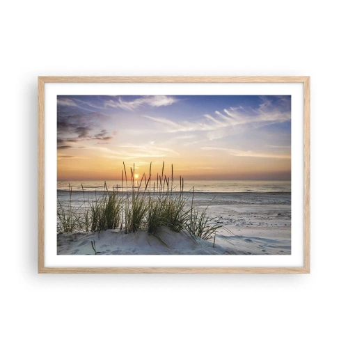 Plakat w ramie jasny dąb - Popatrz, pomyśl, poczuj - 70x50 cm