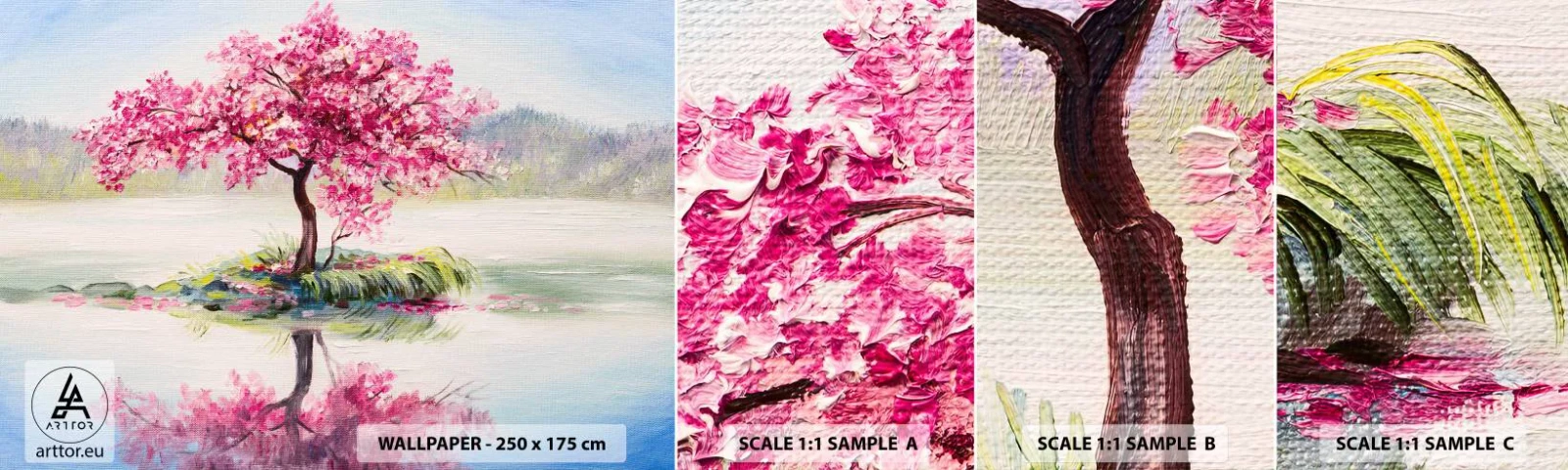 Fototapeta Próbka Samoprzylepna Deluxe Sticker - Święto wiosny - Sztuka, Drzewo, Krajobraz - 100x30 cm