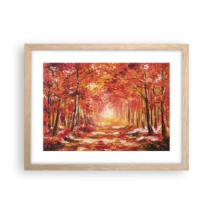 Plakat w ramie jasny dąb - Miedziany las - 40x30 cm