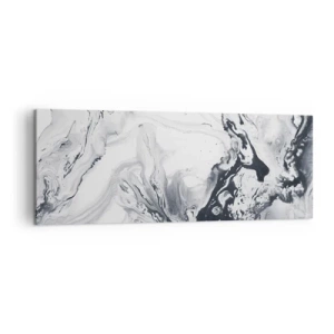 Obraz na płótnie - Monochromatyczny abstrakcyjny wzór z efektem marmuru - 140x50cm - Wnętrze Ziemi - Nowoczesna dekoracja ścienna do salonu i sypialni ARTTOR